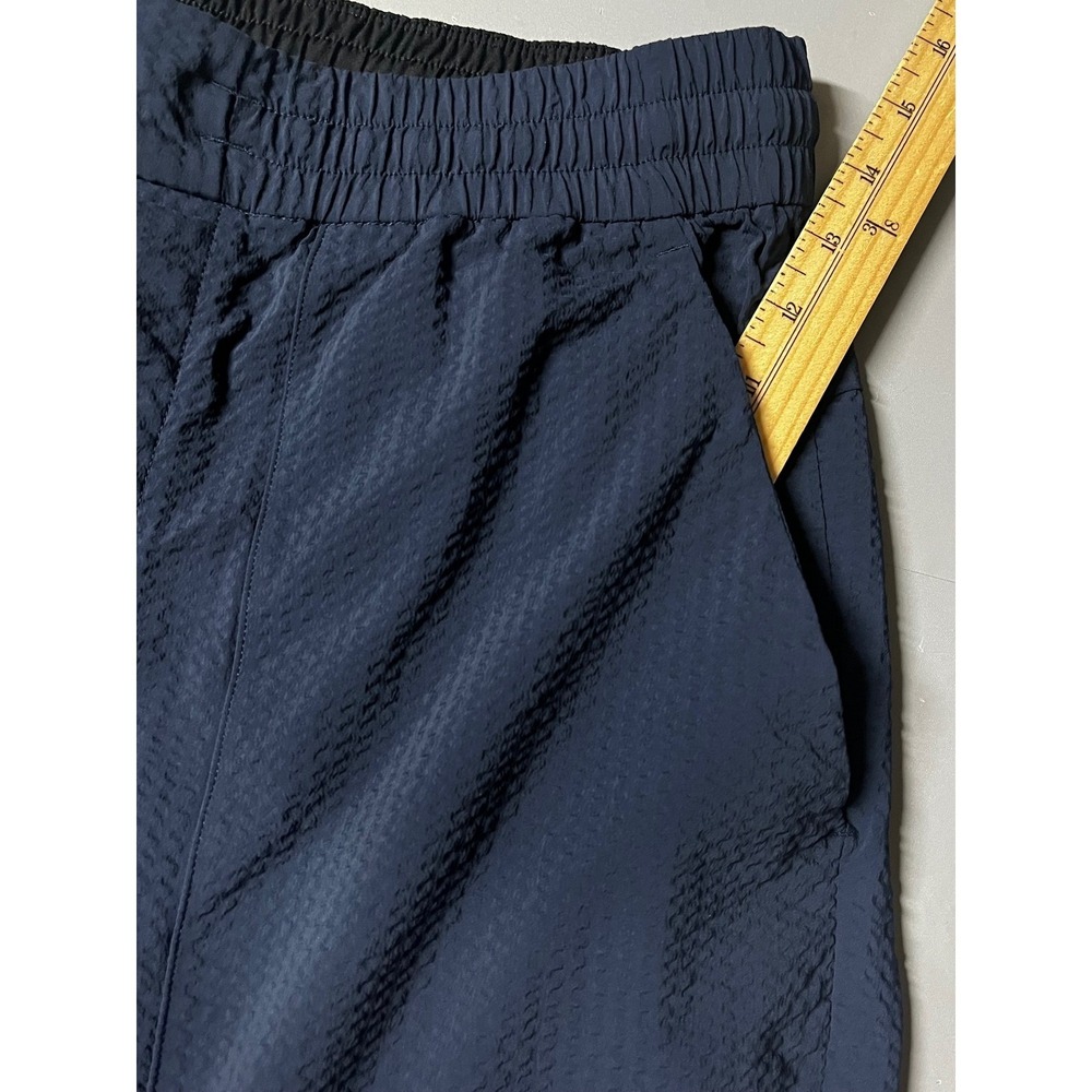 Lululemon Lab Mens Navy Blue Textured Seersucker Elastic Waist Pants Size L - Picture 6 of 9